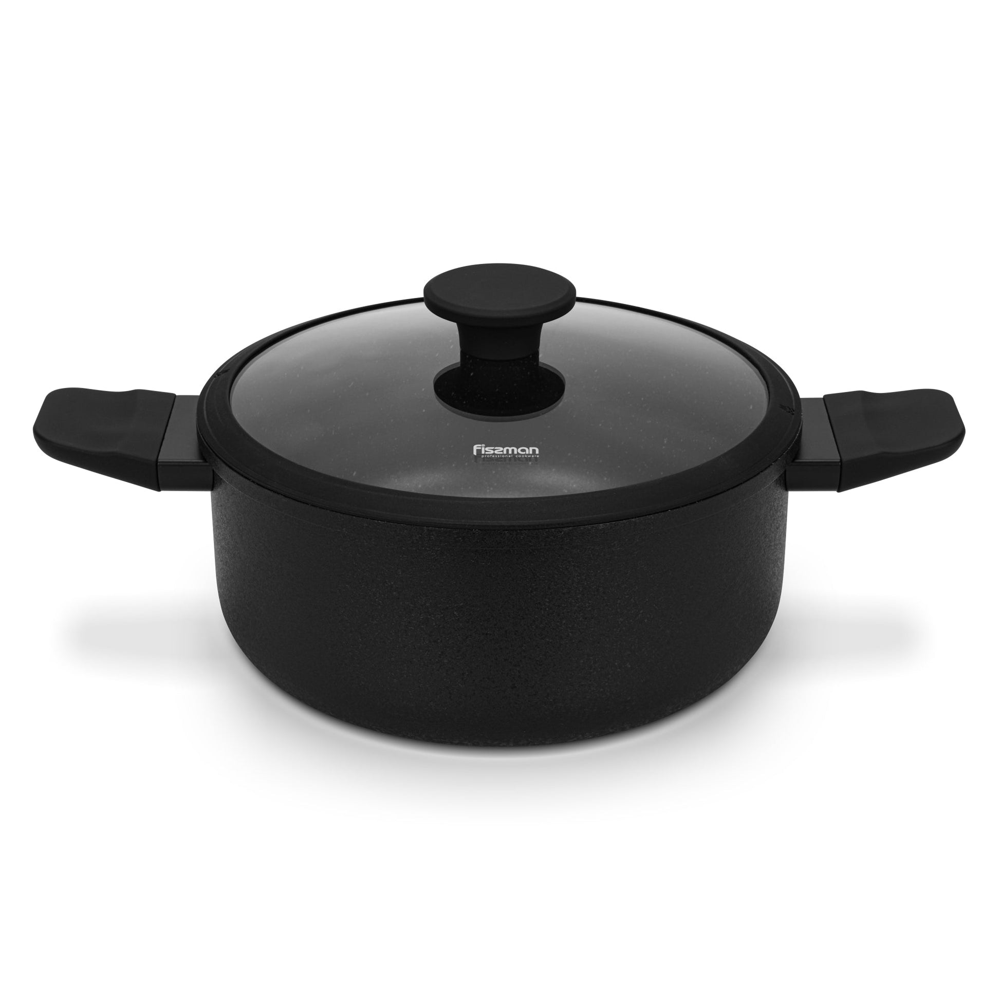 Olla Adelina Con Tapa De Cristal 4.58 Lts Fissman1#Negro