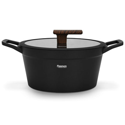 Olla Antiadherente Filomena Con Tapa De Cristal 3.9 litros Fissman7#Negro