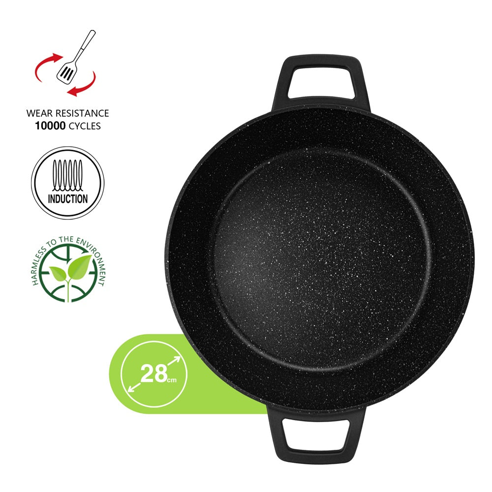 Olla Arrocera Filomena Antiadherente 3.5 litros 28 cm con fondo de inducción Fissman6#Negro