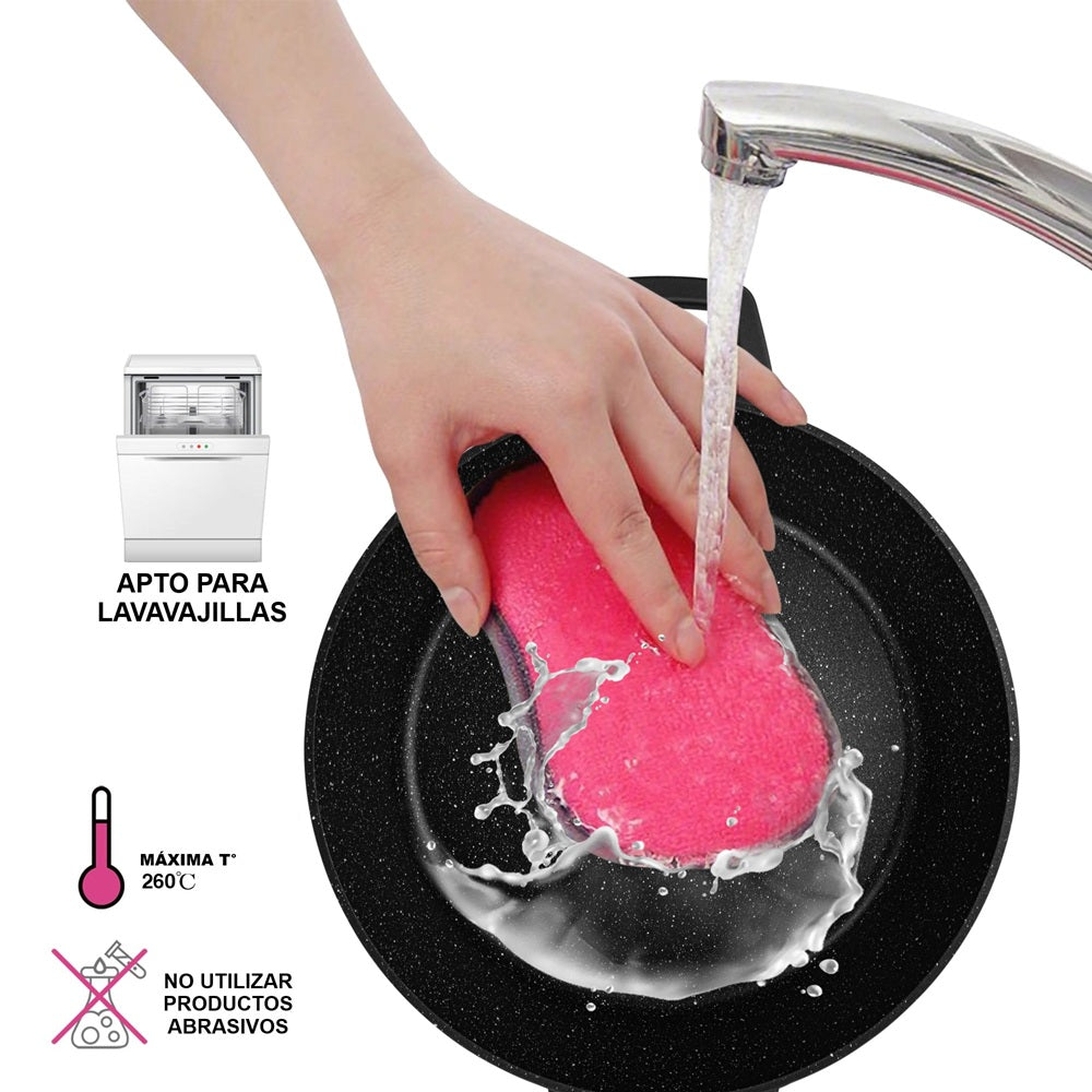 Olla Arrocera Filomena Antiadherente 3.5 litros 28 cm con fondo de inducción Fissman7#Negro