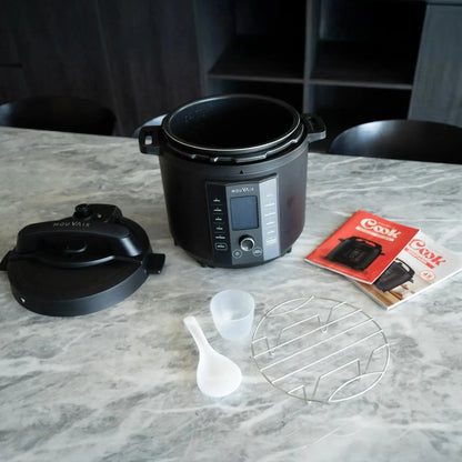 Olla Eléctrica Multifuncional Cook 6 Lts Mouvair + Rociador de aceite + Molinillos sal y Pimienta3#Negro