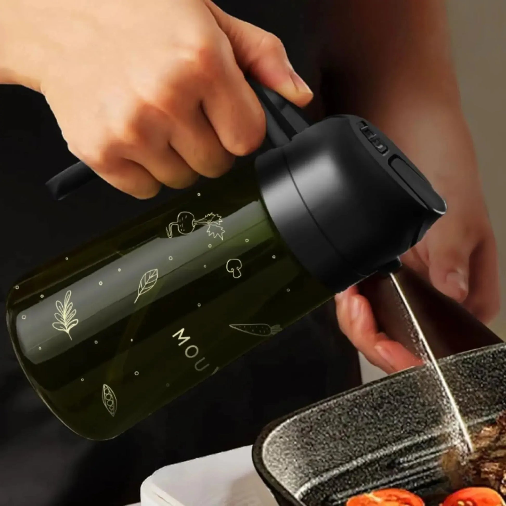 Olla Eléctrica Multifuncional Cook 6 Lts Mouvair + Rociador de aceite + Molinillos sal y Pimienta8#Negro