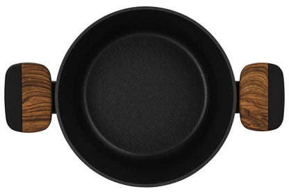 Olla Feorella Con Tapa De Cristal 2.67 Lts Fissman3#Negro