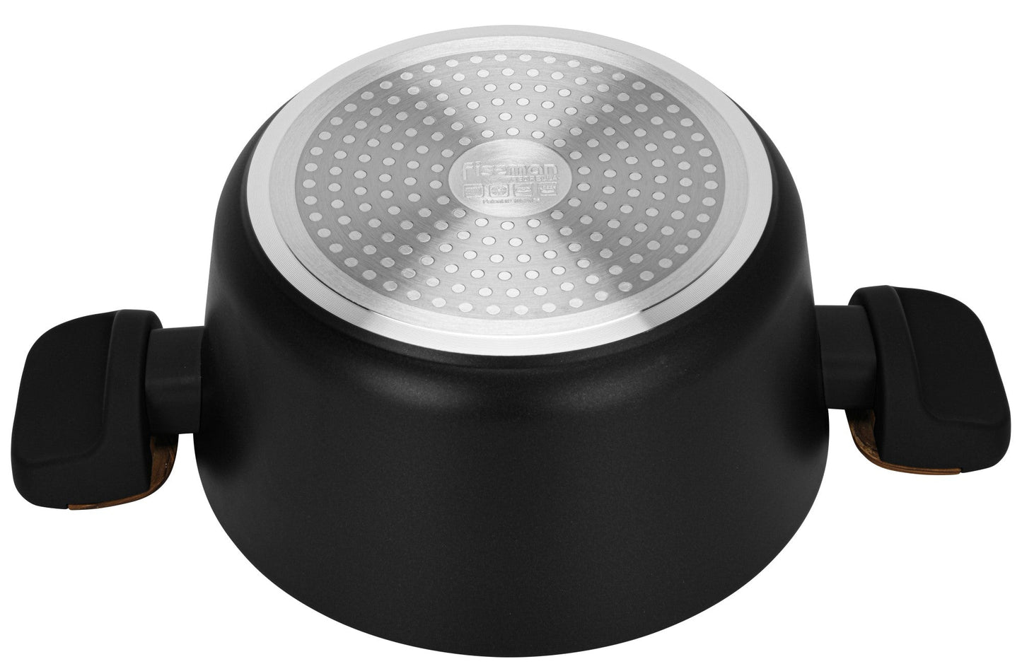 Olla Feorella Con Tapa De Cristal 2.67 Lts Fissman4#Negro