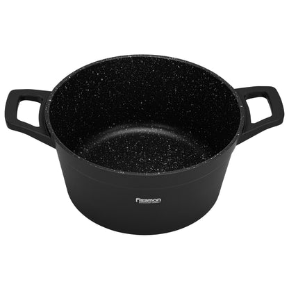 Olla Filomena Con Tapa De Cristal 2.3 Lts Fissman2#Negro