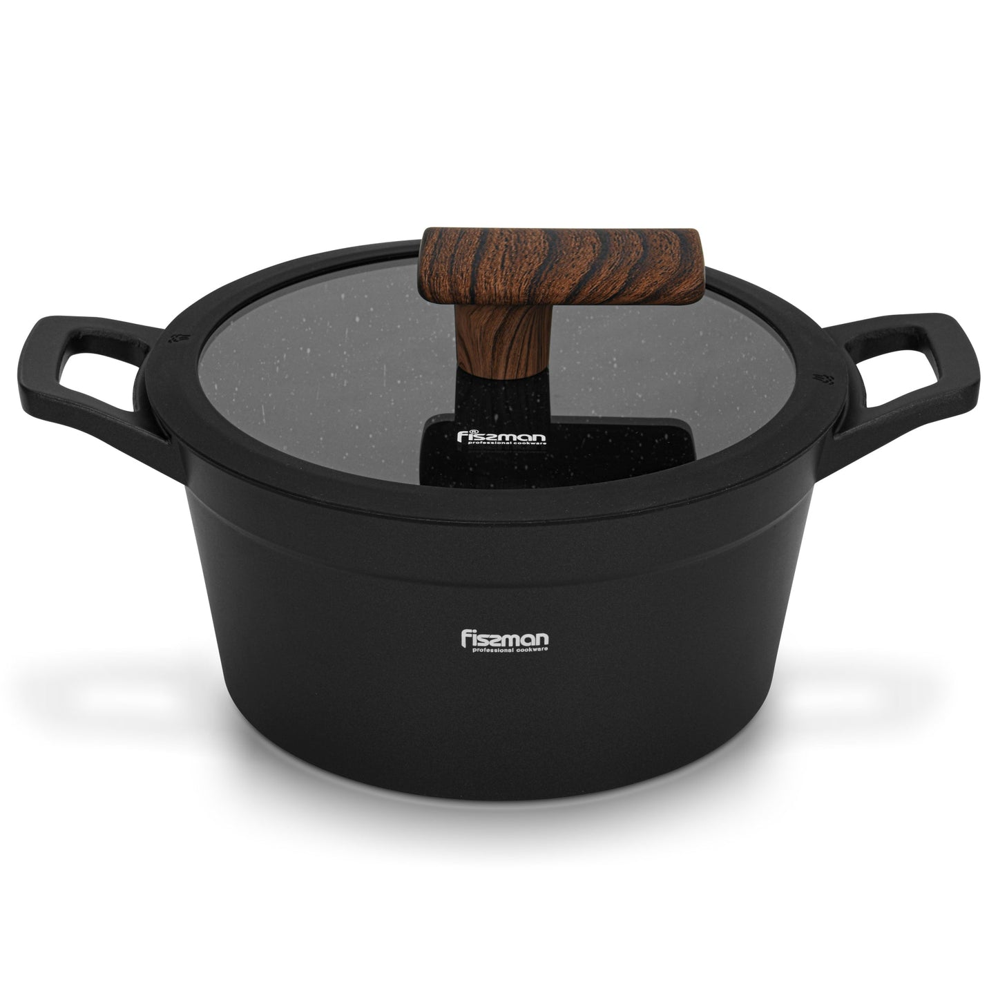 Olla Filomena Con Tapa De Cristal 2.3 Lts Fissman3#Negro
