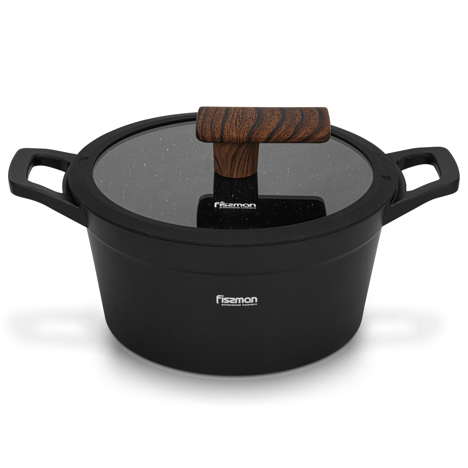 Olla Filomena Con Tapa De Cristal 2.3 Lts Fissman3#Negro