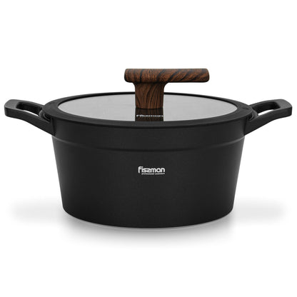 Olla Filomena Con Tapa De Cristal 2.3 Lts Fissman1#Negro