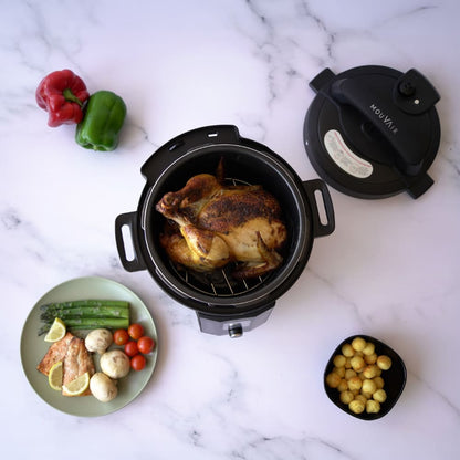 Olla Eléctrica Multifuncional Cook 6 Lts Mouvair + Recetario3#Negro