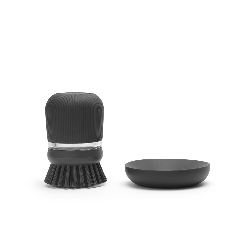 Cepillo para Platos con Dispensador Brabantia1#Gris Oscuro