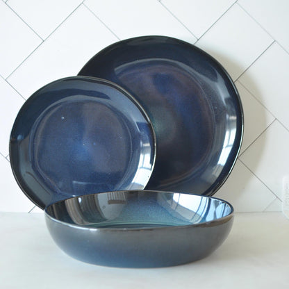 Juego de Loza 18 piezas Vajilla Cerámica Oporto Decoexpress6#Azul