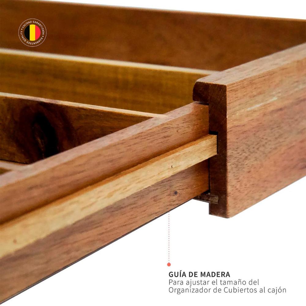 Organizador Cubiertos Expandible Madera Acasia Oslo Simplit-Cubiertos