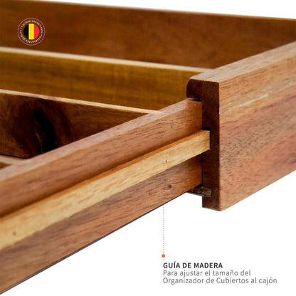 Organizador Cubiertos Expandible Madera Acasia Oslo Simplit-Cubiertos