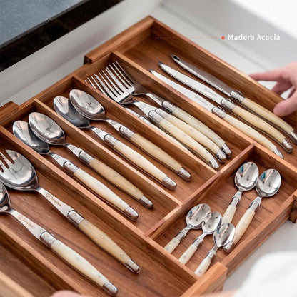 Organizador Cubiertos Expandible Madera Acasia Oslo Simplit-Cubiertos