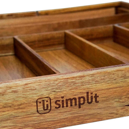 Organizador Cubiertos Expandible Madera Acasia Oslo Simplit-Cubiertos
