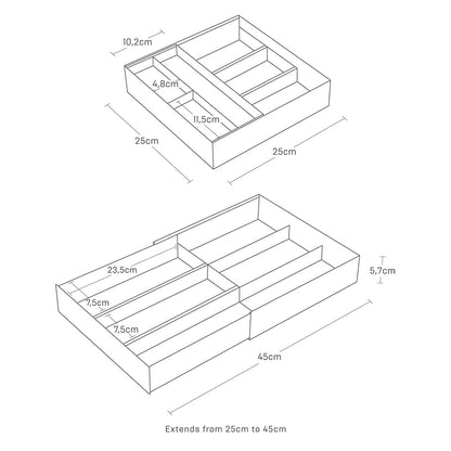 Organizador Cubiertos Extensible Yamazaki3#Blanco