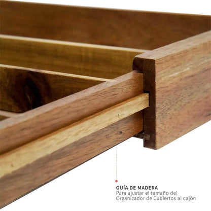Organizador de Cubiertos Expandible Basel Simplit3#Marrón