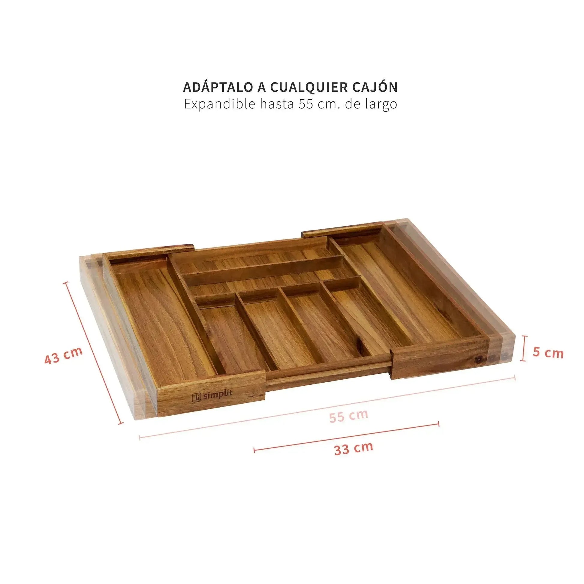 Organizador de Cubiertos Expandible Basel Simplit5#Marrón