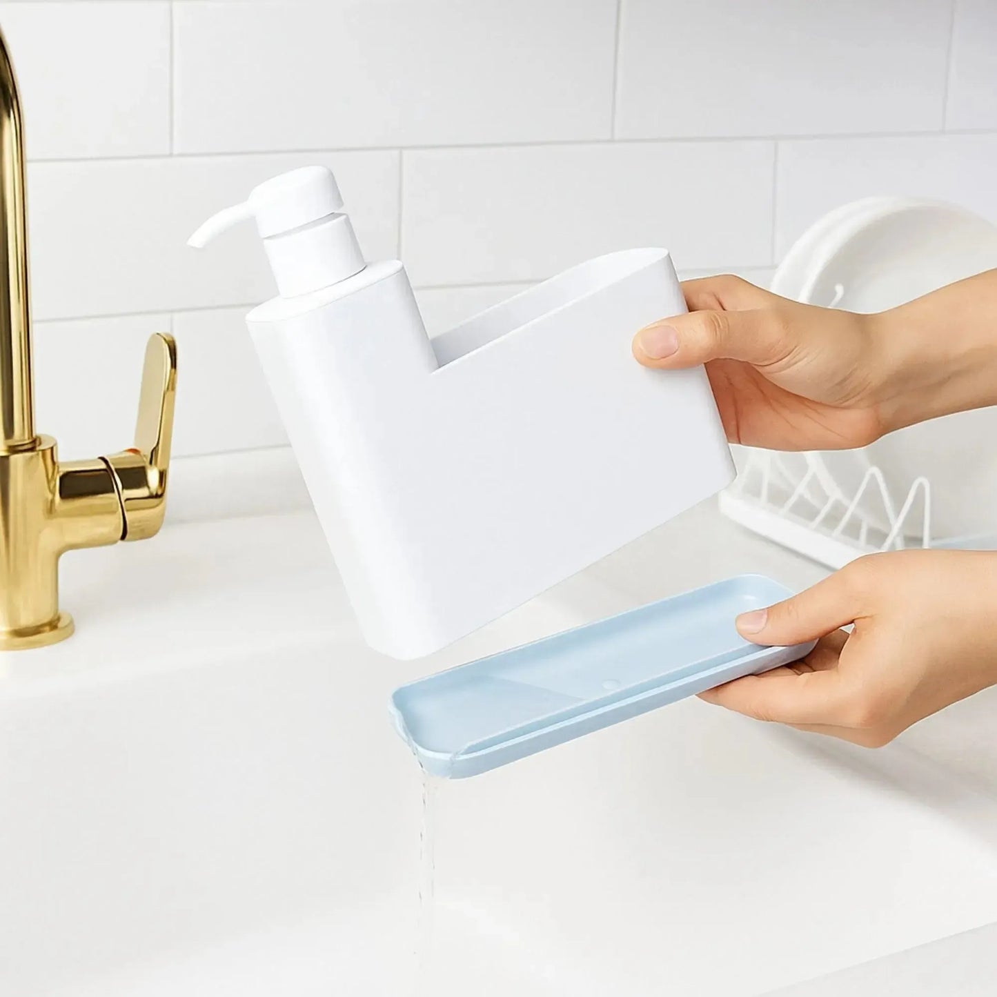 Organizador de Lavaplatos con Dispensador Litem2#Blanco