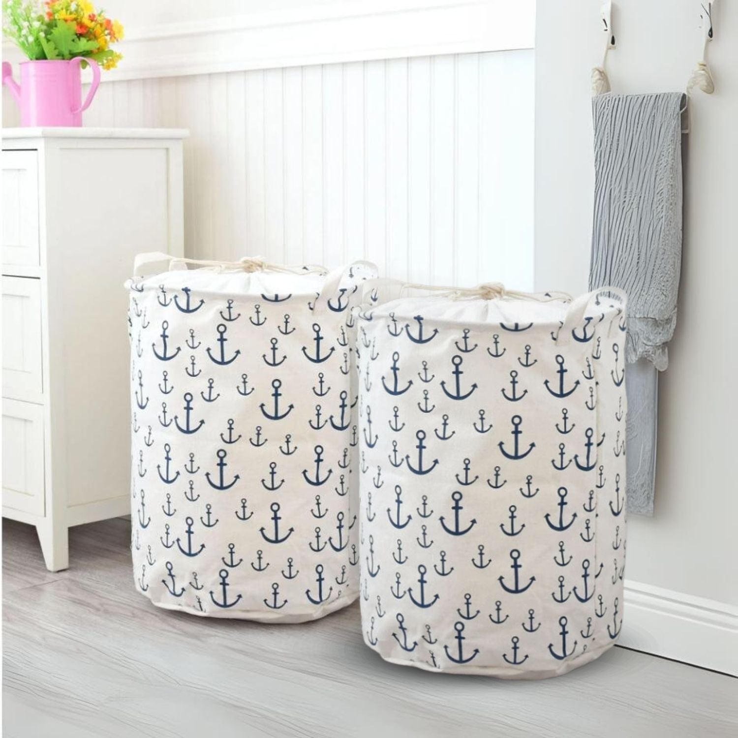 Pack 2 Cestas De Lavandería Ancla Santú Home & Deco3#Blanco