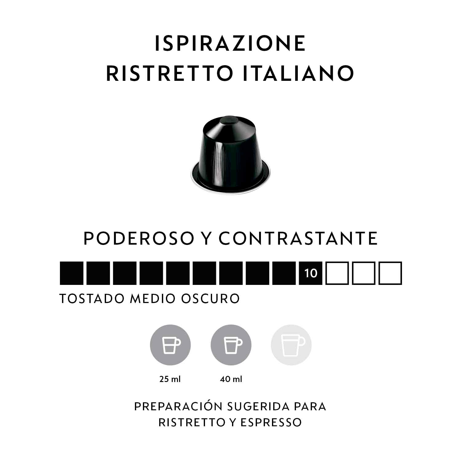 Pack 50 Cápsulas De Café Ristretto Italiano Nespresso2#Sin color