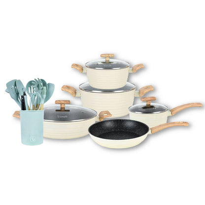 Pack Bateria Savannah 9 Pzs + Set 12 Utensilios Simplit5#Celeste