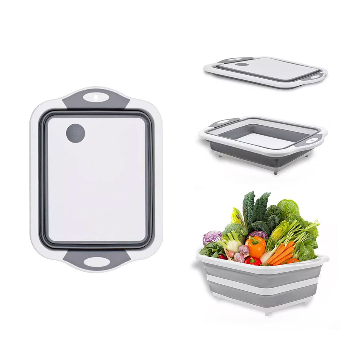 Pack Bowl Multifuncional + Tabla De Corte 3 En 1 Simplit4#Blanco