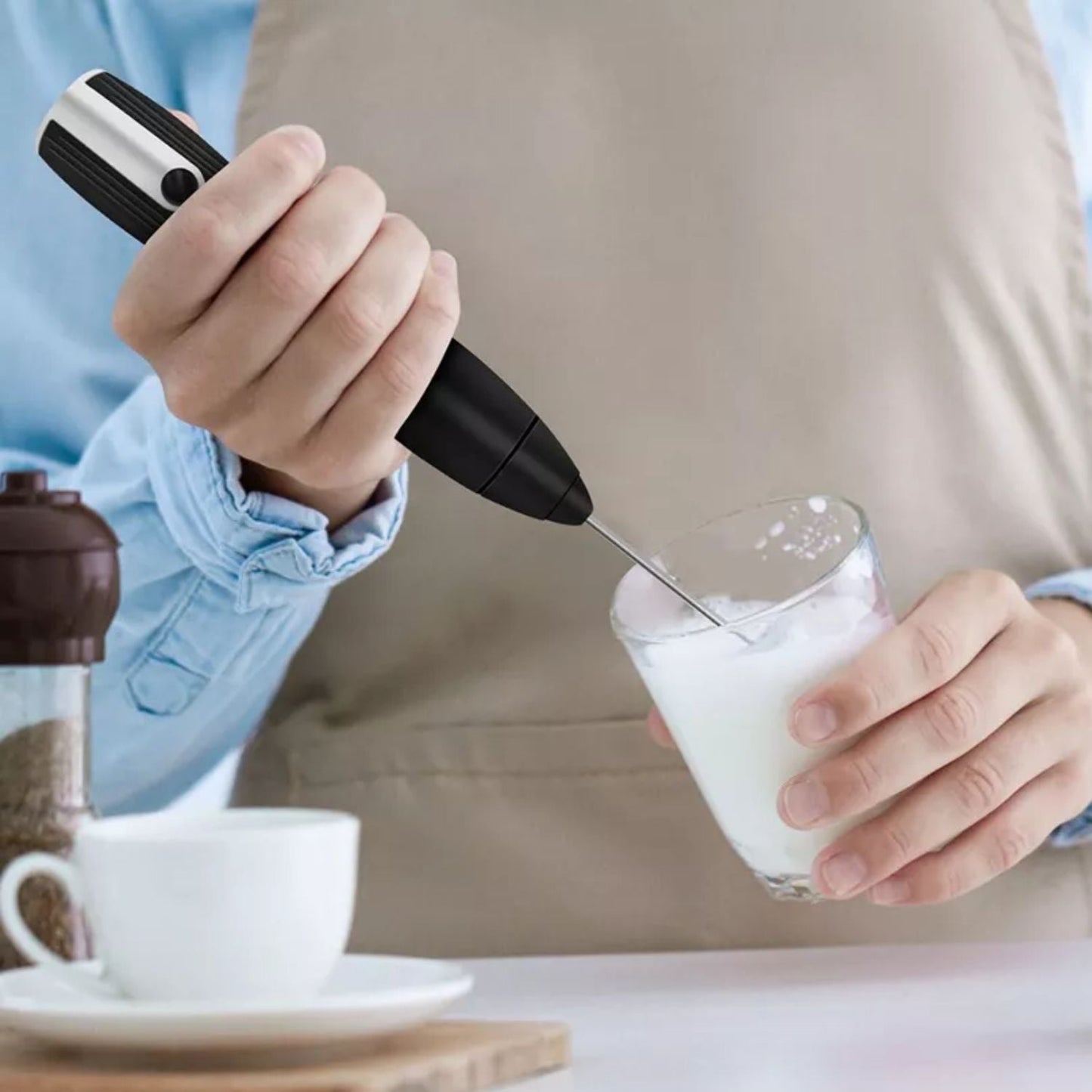 Pack Café Lover Batidor De Mano + 2 Tazas 350 ml Santú Home & Deco10#Negro