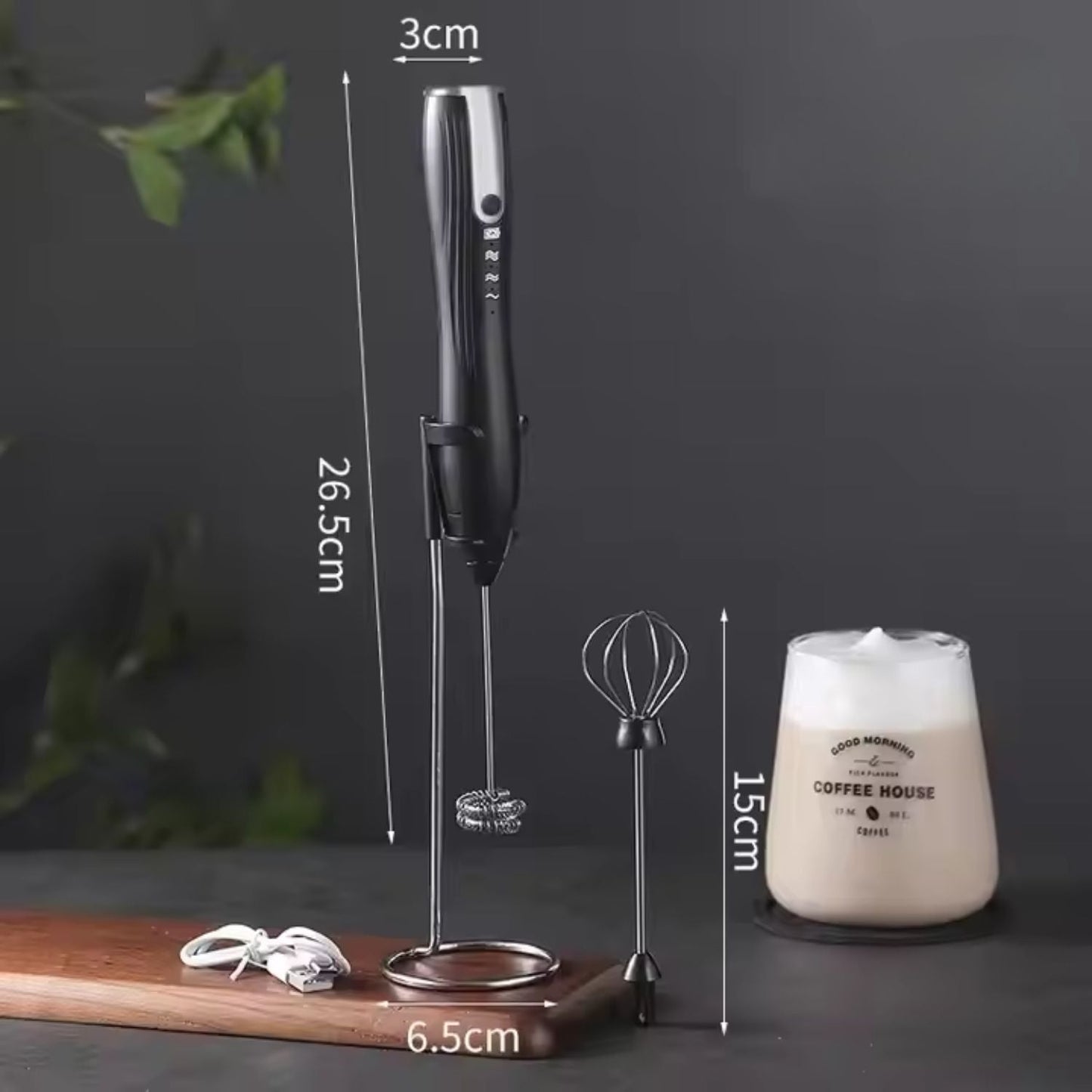 Pack Café Lover Batidor De Mano + 2 Tazas 350 ml Santú Home & Deco12#Negro