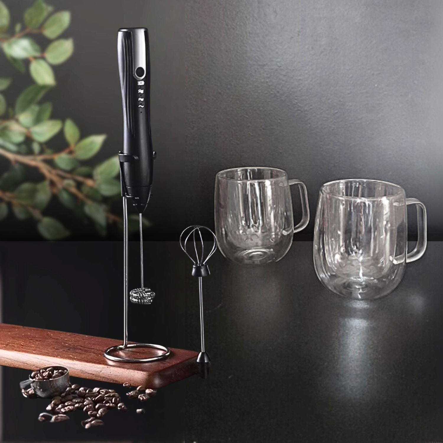 Pack Café Lover Batidor De Mano + 2 Tazas 350 ml Santú Home & Deco5#Negro