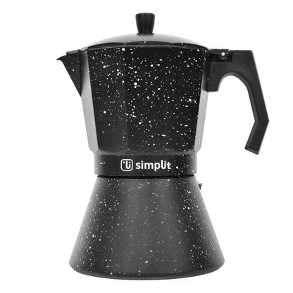 Pack Cafetera Italiana 12 Tazas + Taza Doble Pared 300 Ml Simplit3#Negro
