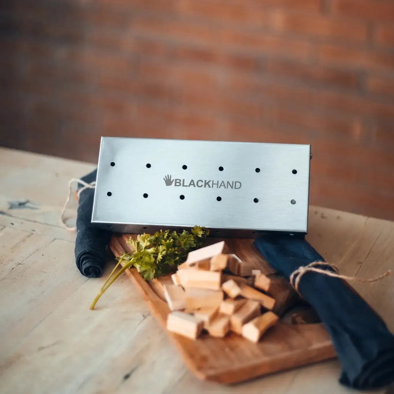 Pack Caja Ahumadora + Bolsa Chips Madera Para Ahumar Cerezo 100gr BlackHand2#Sin color