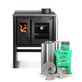 Pack Cocina A Leña Ares 70 + Kit Instalación Bosca2#Negro