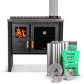 Pack Cocina Leña Hestia 90 Charcoal + Kit instalacion Bosca1#Negro / Negro