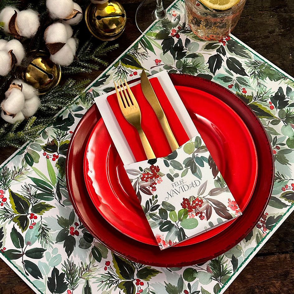 Adornos de Navidad: servilletas de mesa con patrón