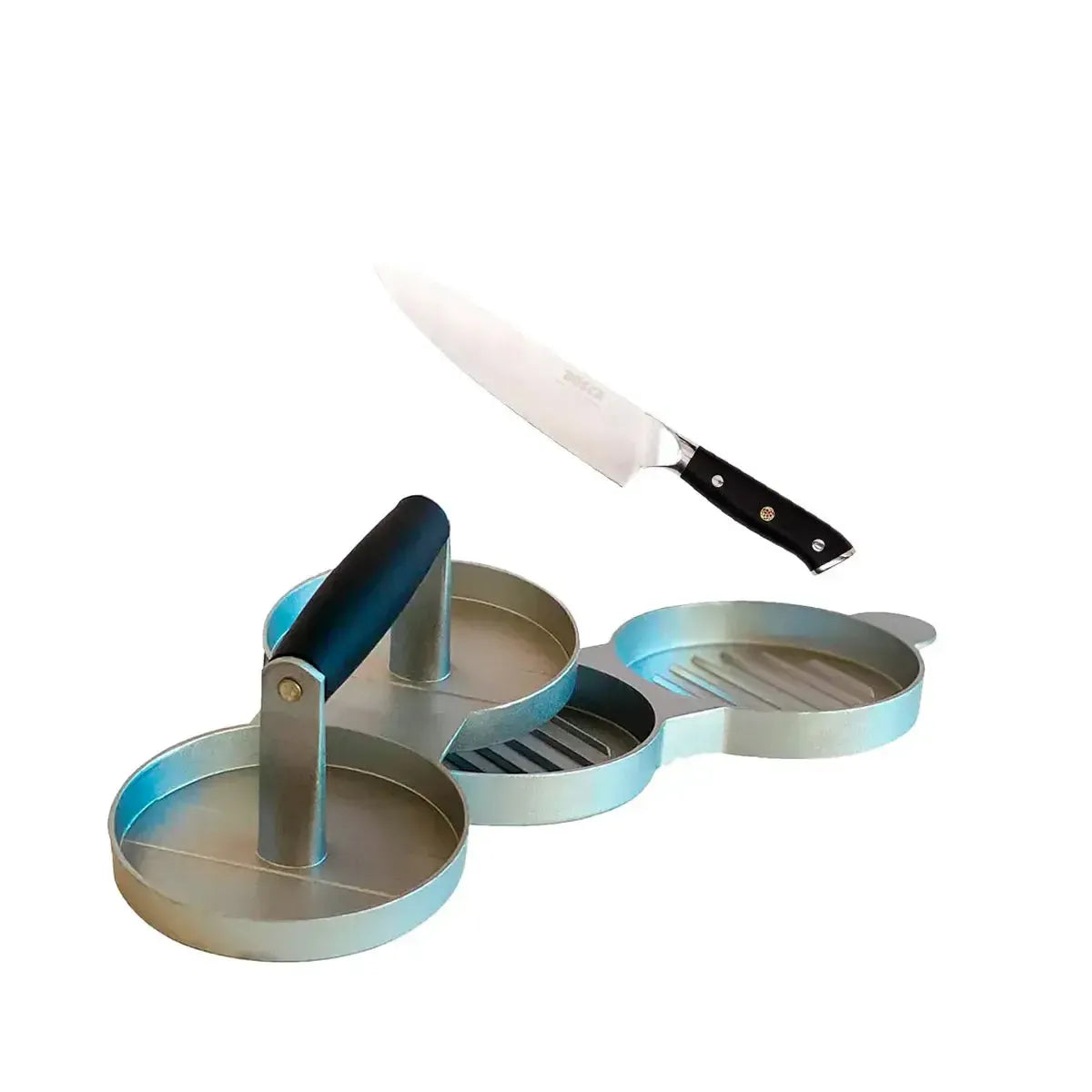 Pack Molde De Hamburguesa + Cuchillo Profesional Bosca1#Blanco