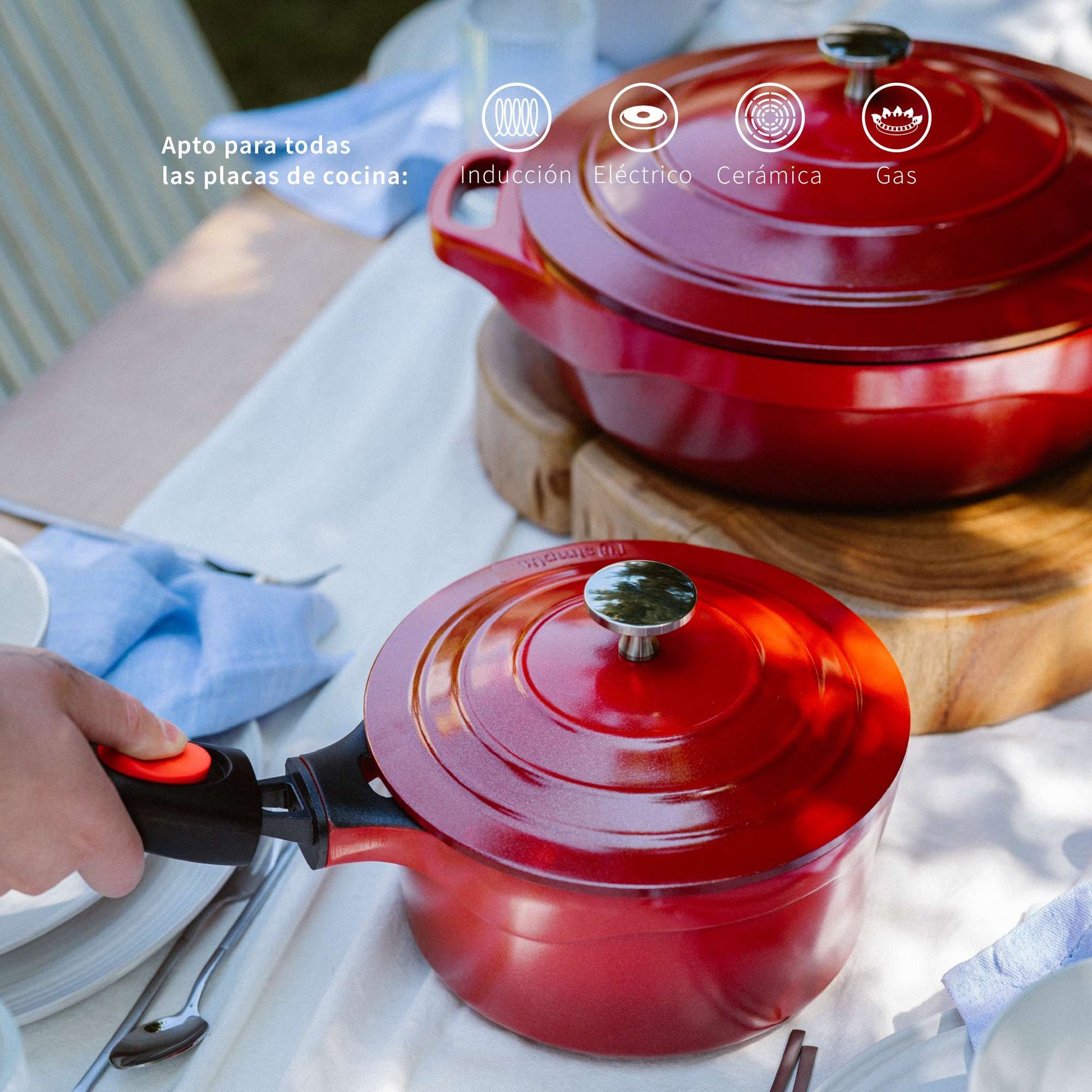 Pack Olla 24cm + Olla Salsa 18cm Toulouse Simplit1#Rojo
