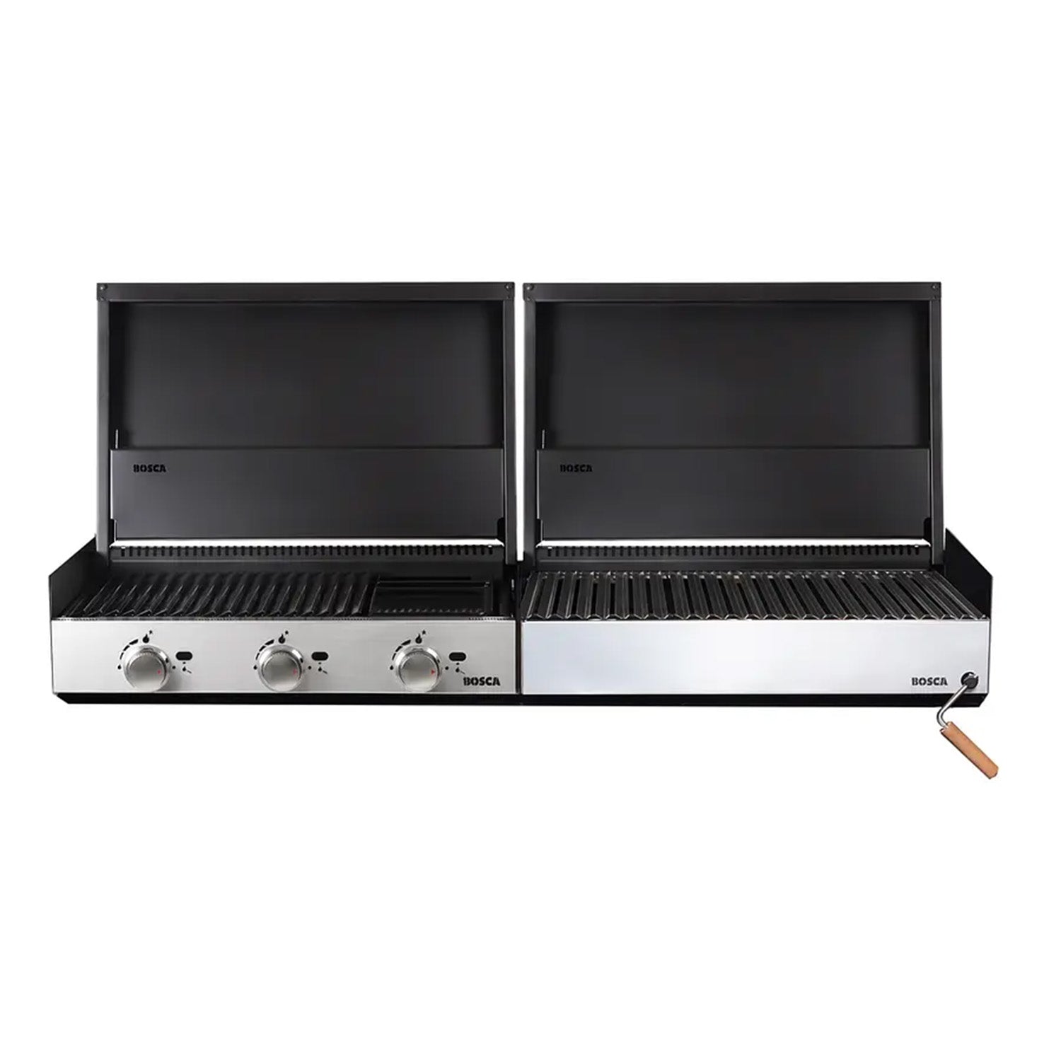 Pack Para Quincho Block Gas 750 + Block Carbón 750 Bosca1#Negro/Inox