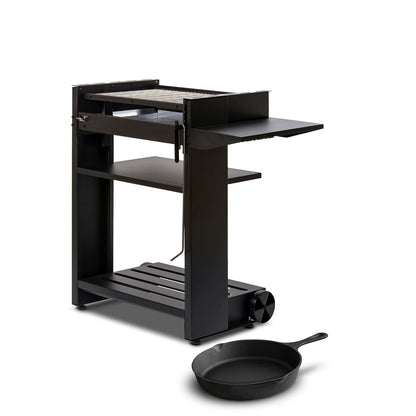 Pack Parrilla a Carbon Alerce Negro + Sarten fierro pequeño1#Negro
