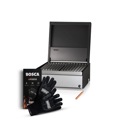 Pack Parrilla A Carbón Block 500 + Guantes Parrillero Bosca1#Gris