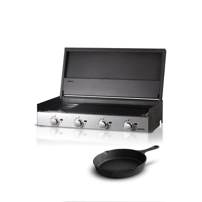 Pack Parrilla A Gas Block 1000 + Sartén Fierro Pequeño Bosca1#Gris