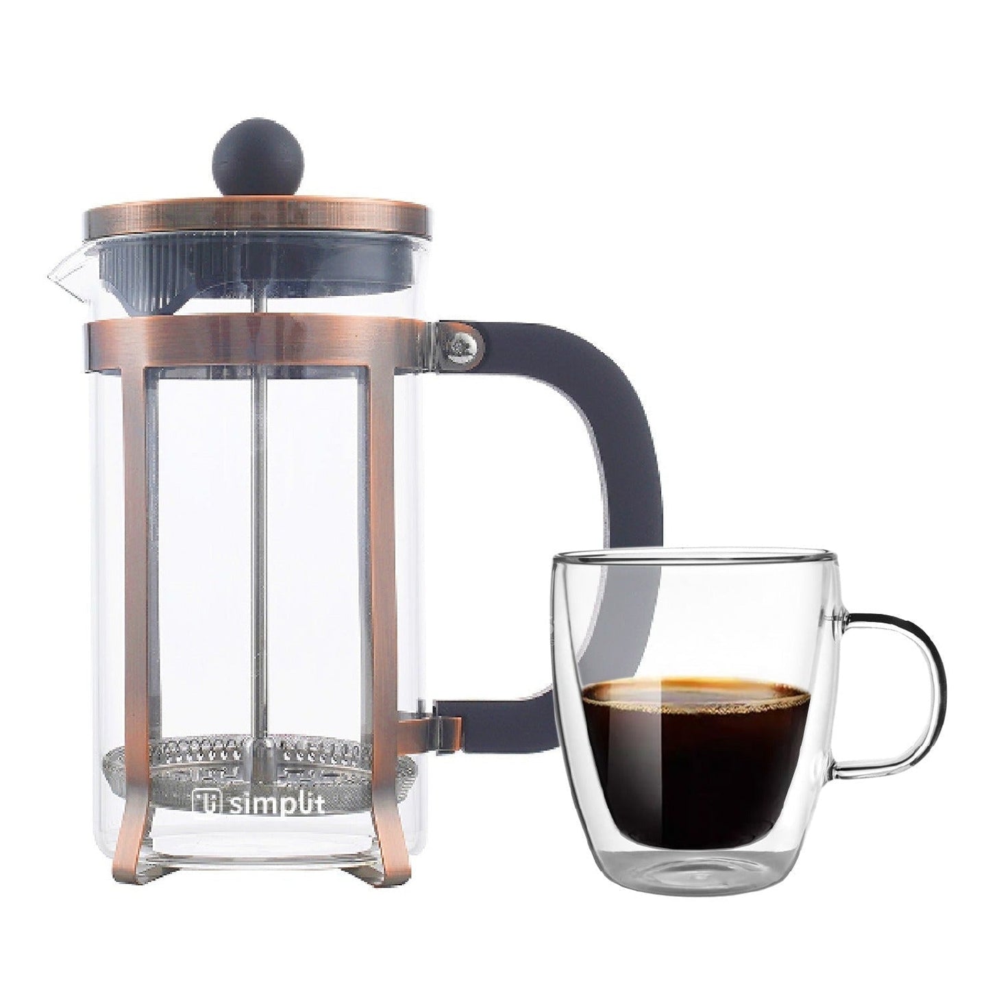 Pack Cafetera Francesa 600 Ml + Taza Vidrio 350 Ml Simplit1#Sin Color