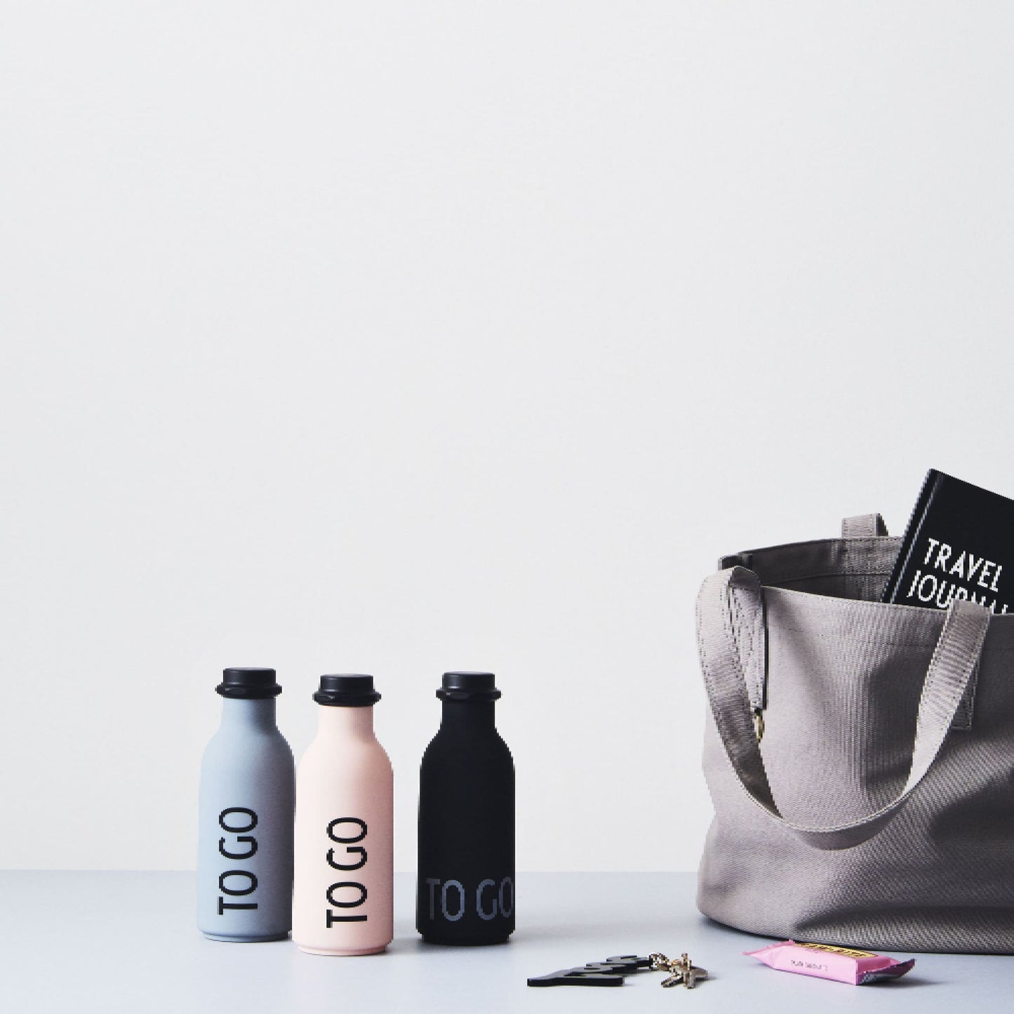 Botella de agua To Go Design Letters3#Gris