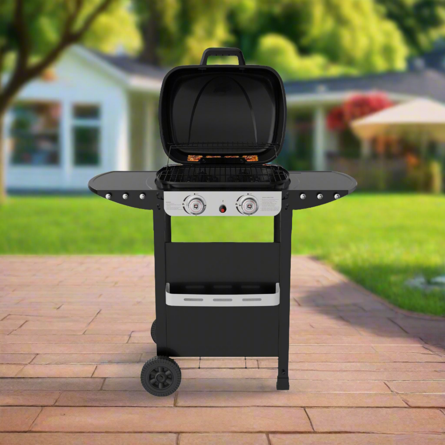 Parrilla a gas 2 Quemadores Denver Pro BBQ201GCA BBQ Grill1#Negro