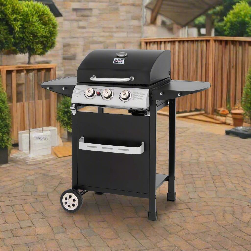 Parrilla a Gas 3 Quemadores Boston Pro BBQ301GCA BBQ Grill2#Negro