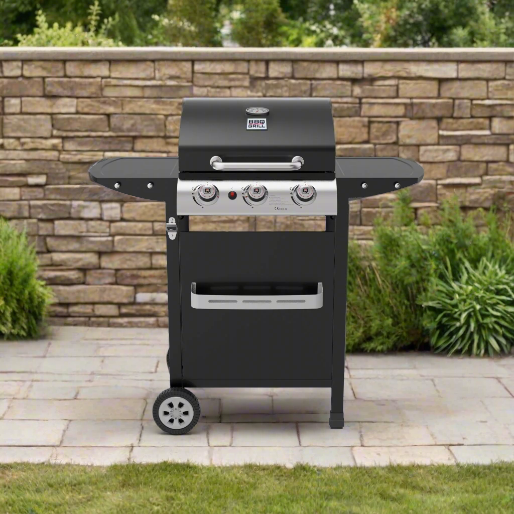 Parrilla a Gas 3 Quemadores Boston Pro BBQ301GCA BBQ Grill1#Negro