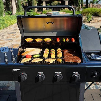 Parrilla a Gas 4 Quemadores + Quemador Lateral Kenmore4#Negro
