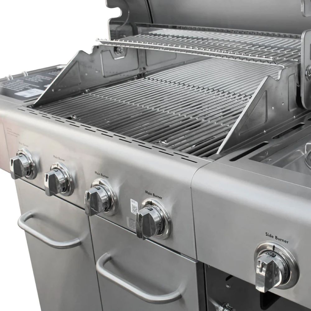Parrilla a Gas 4 Quemadores + Sellador Lateral Kenmore5#Plata
