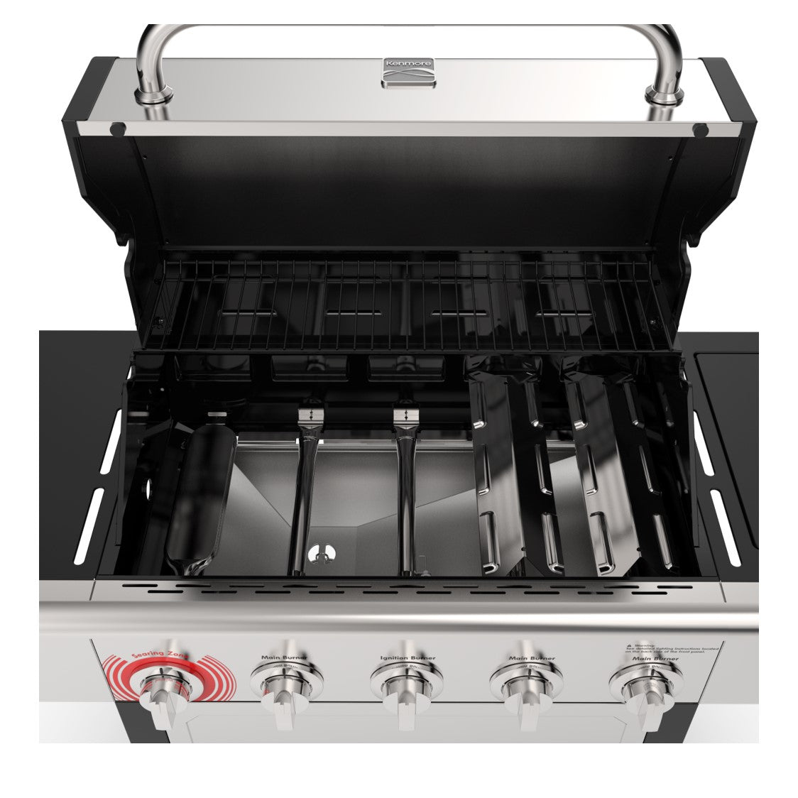 Parrilla a Gas 5 Quemadores + Quemador Lateral Kenmore9#Plata