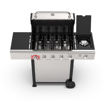 Parrilla a Gas 5 Quemadores + Quemador Lateral Kenmore8#Plata